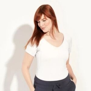 Knix L Dont Sweat It Sculpt T-shirt V Neck Top Large Fitted